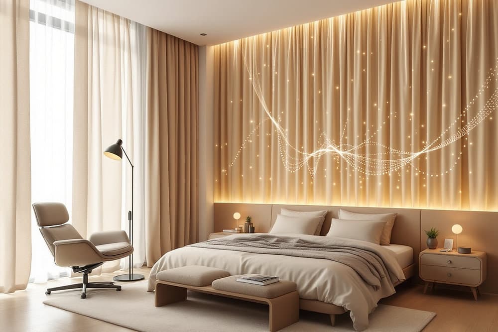 Umetnost in tehnologija se srečata: 3 izjemni načini, kako bo leta 2026 združevanje ročno izdelanih tekstilij in tehnologije ustvarilo izjemne notranje prostore.